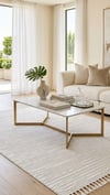 By Özer Halı Krem Renk Modern Stil Akrilik İplik Monaco 33203B Salon Halısı