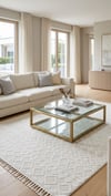 By Özer Halı Krem Renk Modern Stil Akrilik İplik Monaco 33346B Salon Halısı
