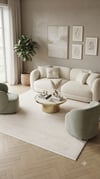 By Özer Halı Krem Renk Modern Tasarım Koza Halı Adler A0729F Salon Halısı