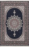 By Özer Halı Lacivert Kırmızı Renk Bordürlü Klasik Stil Alhambra AH12A Salon Halısı