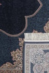 By Özer Halı Lacivert Renk Bordürlü Klasik Stil Alhambra AH10 Salon Halısı