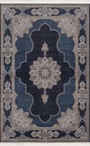 By Özer Halı Lacivert Renk Bordürlü Klasik Stil Alhambra AH10 Salon Halısı