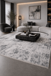 By Özer Halı Mavi Renk Desenli Modern Stil Koza Halı Oasis A0681C Salon Halısı