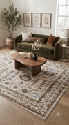 By Özer Halı Sıcak Renk Geçişli Etnik Stil Royal Halı Armonika YT08A Salon Halısı