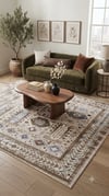 By Özer Halı Sıcak Renk Geçişli Etnik Stil Royal Halı Armonika YT08A Salon Halısı