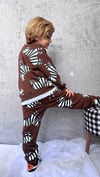 Kahverengi Zebra Baskılı Takım 