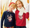 Kırmızı Unisex Geyikli   Sweatshirt(Şardonlu)