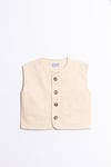 Krem Unisex çocuk yelek