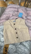 Krem Unisex çocuk yelek