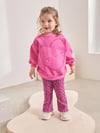 Leopar Kalp Desenli Taytlı Takım - Pembe