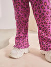 Leopar Kalp Desenli Taytlı Takım - Pembe