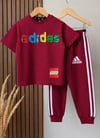 Unisex Bordo Lego Baskılı Takım