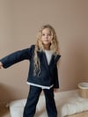 Unisex Lacivert Çizgili Blazer Takım