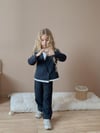Unisex Lacivert Çizgili Blazer Takım