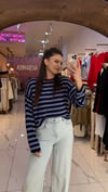 Çizgili Salaş Triko Bluz