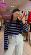Çizgili Salaş Triko Bluz