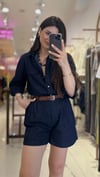 Denim Şort Gömlek Takım