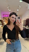 Dilvin %100 Pamuklu Fermuar Detaylı Body