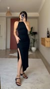 Dilvin Yan Yırtmaçlı Midi Elbise