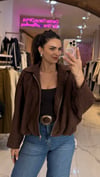 Süet Oversize Bomber Ceket