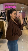Süet Oversize Bomber Ceket