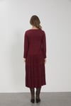 2010 BELMANDO VİSKON 3 FARBALI BORDO ÇITIR ÇİÇEK DESENLİ ELBİSE 