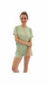 Merlot-T-Shirt Şort Örme Pijama Takımı-Pijama Takımı