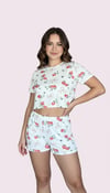 Merlot-T-Shirt Şort Örme Pijama Takımı-Pijama Takımı