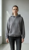 Merlot-Oversize Kanguru Cepli Kapüşonlu Sweatshirt-Sweatshirt