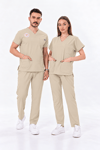 HEMŞİRE SCRUBS TAKIM - BEJ