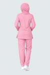 PEMBE KADIN TESETTÜR SCRUBS TAKIM