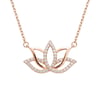 Lotus Çiçeği Rose Gümüş Kolye