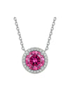 Pembe Swarovski Taşlı Gümüş Kolye