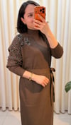 FUAT GÜRŞEN ELBİSE 4106 KAHVE