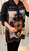 FUAT GÜRSEN ÖNÜ DESENLİ PANTALONLU TAKIM 4363 SİYAH