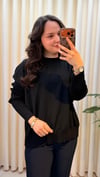 GHİSA BALIKÇI YAKA BLUZ 4907 SİYAH
