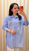 GHİSA BONCUK İŞLEMELİ TUNİK 4170 MAVİ