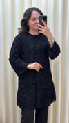 GHİSA KABARTMA DESEN CEKET SİYAH 2683
