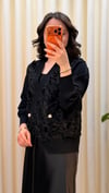 GHİSA  KABARTMA DESENLİ HIRKA 3385 SİYAH