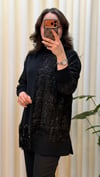 GHİSA KADİFE BLOK GEÇİŞLİ TUNİK 4204 SİYAH
