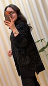 GHİSA KADİFE BLOK GEÇİŞLİ TUNİK 4204 SİYAH