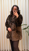 GHİSA LEOPAR DESENLİ KÜRK KABAN 6538 KAHVE