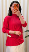 GHİSA MERSERİZE BLUZ 4409 KIRMIZI