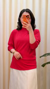 GHİSA MERSERİZE BLUZ 4409 KIRMIZI