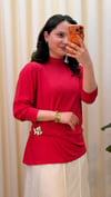 GHİSA MERSERİZE BLUZ 4409 KIRMIZI