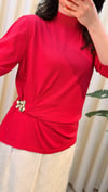 GHİSA MERSERİZE BLUZ 4409 KIRMIZI