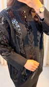 GHİSA PAYET DETAYLI KAZAK 4156 SİYAH