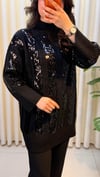 GHİSA PAYET DETAYLI KAZAK 4156 SİYAH