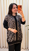 GHİSA TUNİK 4148  LEOPAR DESENLİ SİYAH