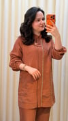 LİSA APOLETLİ PANTALONLU TAKIM 7052 KİREMİT